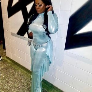 Teal metallic Jumpsuit